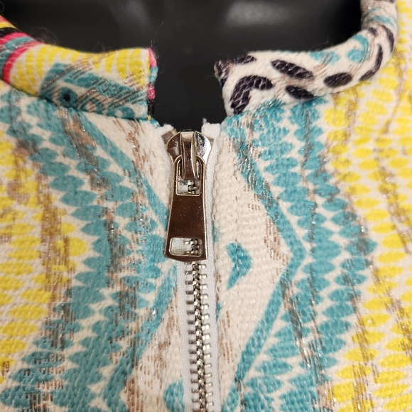Molly Bracken Boho Aztec Print with Pom Poms Jacket Size Medium - Picture 5 of 16